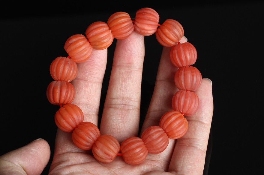 67.37g保山南红玛瑙瓜珠手链ty05