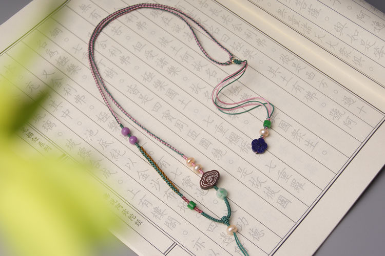 原创纯手工佛牌挂绳蜜蜡琥珀挂件绳唐卡佛牌链子南红翡翠吊坠绳子