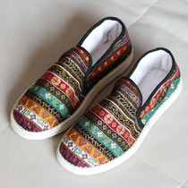 Summer handmade cloth shoes womens thousand-layer bottom adult pure handmade farmhouse bottom color color National style breathable womens shoes