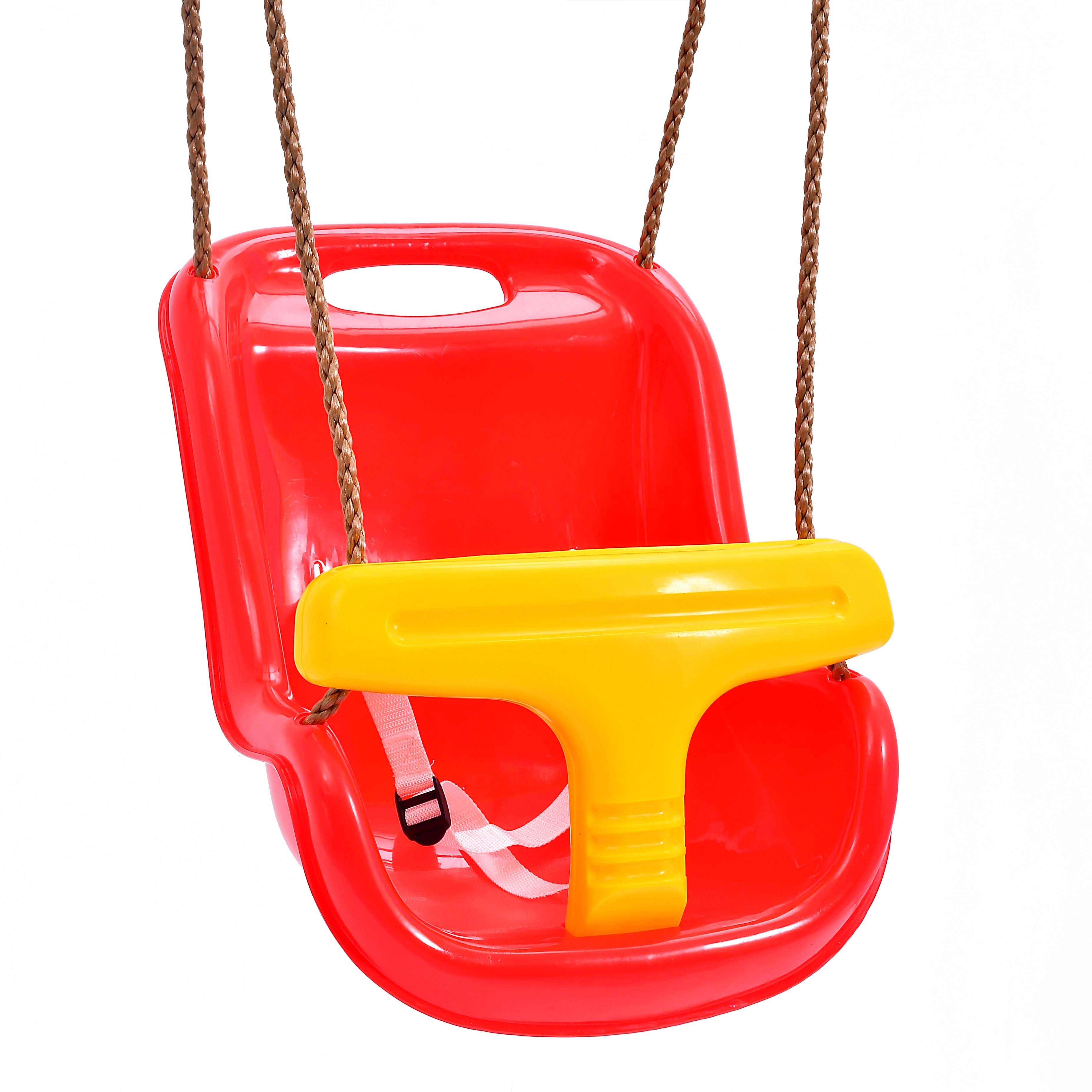童乐宝贝大空间红色吊篮儿童秋千塑料秋千室内外婴幼儿秋千座