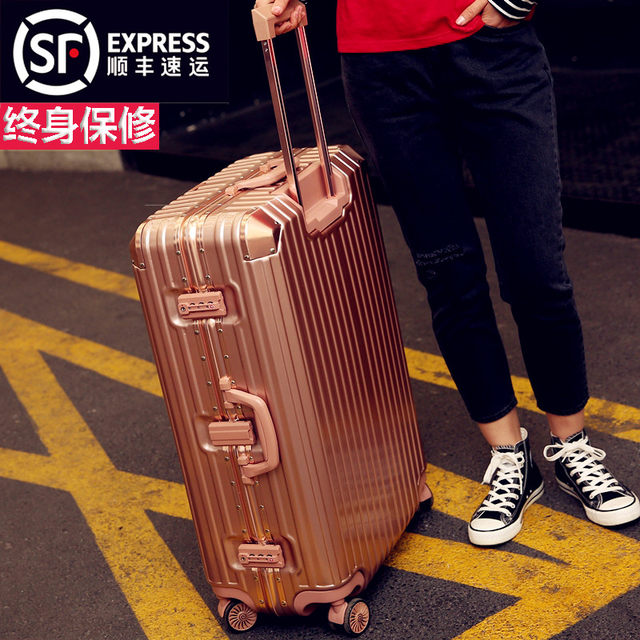 Aluminum frame trolley suitcase boarding password suitcases travel bags 2024 sub-28-inch caster male and female students Aluminum frame trolley suitcase boarding password suitcases travel bags 2024 sub-28-inch caster male and female students