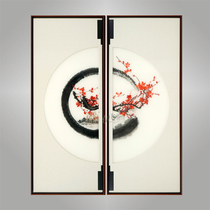 Yifei Xiang embroidery hand embroidery ink plum blossom hanging painting boutique finished living room office decoration painting Hunan characteristics