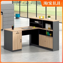 Simple modern Financial Desk staff single-person combination screen work position L-type card holder office furniture