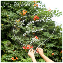 Korean photography props New ins Wind transparent heart-shaped English acrylic hand placard plate ornaments