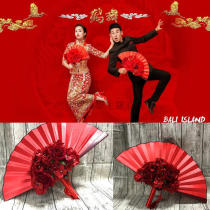 Shadow Building New Creative Mix Ride Red Ancient Fan China Wind Photography Props Ancient Dress Shooting Themed Red Fan Props