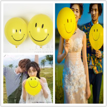 New wedding photo studio photo props balloon childrens photography props 12 inch thick yellow color smiling balloon