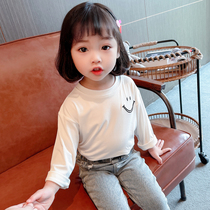 Baby Kids Spring Girls T-shirt Embroidery 2022 Autumn Top Soft Western Korean Style T-Shirt Bottoming Fashion