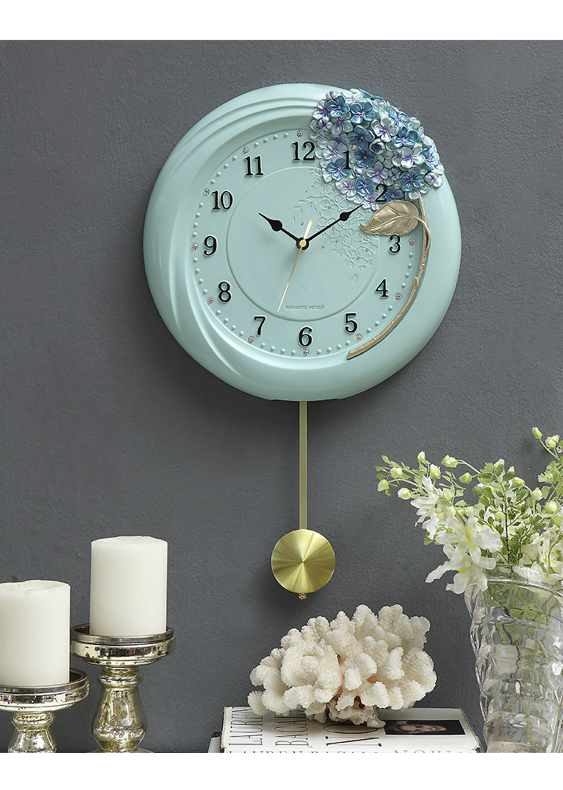 那澜多好创意挂钟欧式客厅时尚挂表圆形简约时钟静音钟表摆钟壁钟