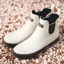 Chelsea rain boots womens low-top adult rain boots fashion outer wear non-slip waterproof shoes womens rubber shoes galoshes rain boots
