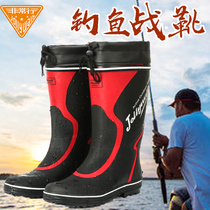 Rain Boots mens fashion waterproof summer mid-high tube rubber shoes fishing boots wear-resistant and breathable outdoor leisure mens rain boots