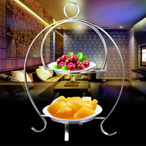 Stainless steel European circular cake snack frame Buffet plate two layers display shelves food shelves creative fruit plate