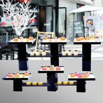 Acrylic dessert display frame for cafeteria cake snack sushi food fruit dish refrigerated tea break
