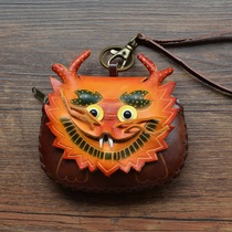 Genuine Leather Wallet Cartoon Zero Wallet Animal Coin Bag Creative Small Bag Cute Zero Money Bag Bull Leather Key Bag