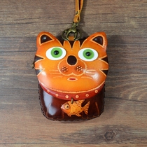 Cute Kitty Genuine Leather Coin Bag Cartoon Animal Handmade Bag Creative Little Wallet Girl Zero Wallet Mini Small Bag