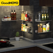 Household seasoning rack stainless steel kitchen seasoning rack wall-mounted non-perforated multi-layer condiment storage rack