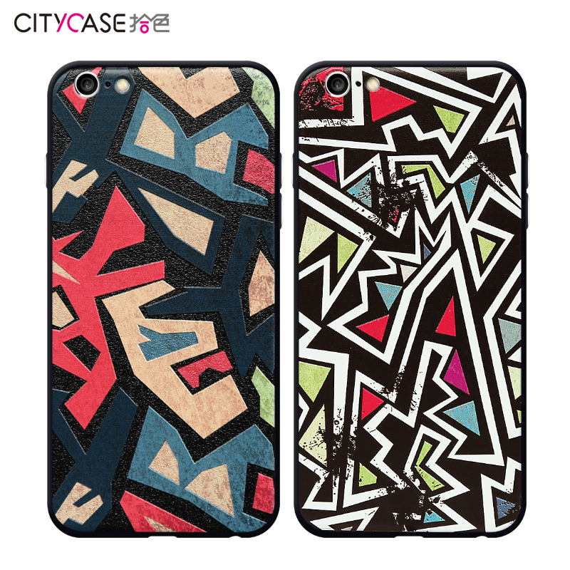 citycase 苹果iphone6手机壳6plus挂绳欧美涂鸦壳6s个性新潮男女产品展示图1