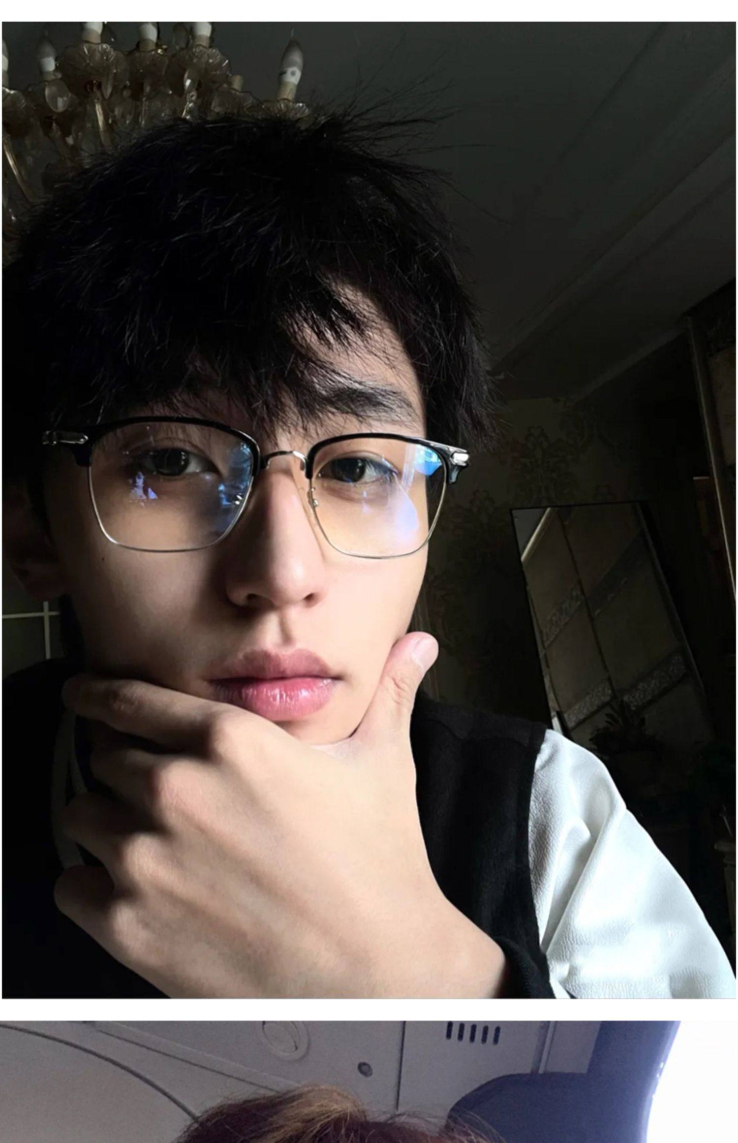 复古斯文败类潮男黑半框痞帅防辐射抗蓝光眼镜超轻平光护眼睛近视