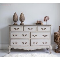 American classical solid wood carved with seven-bucket cabinet method to make old dining side cabinet bedroom lockers Villa Furnishings Customizable