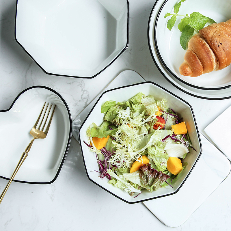 Large bowl of soup bowl rainbow such use household creative move Large - sized ceramic bowl single ins northern wind tableware soup basin