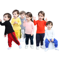 Childrens long sleeve T-shirt boys base shirt girls inside the baby casual round neck shirt 1-6 years old spring and autumn T-shirt Han