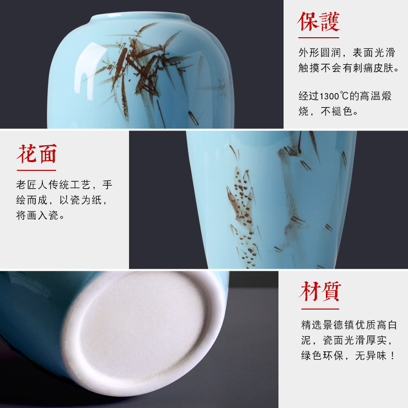 Contracted and I household ceramics creative lucky bamboo vase dried flowers zen sitting room ground adornment flower arranging furnishing articles