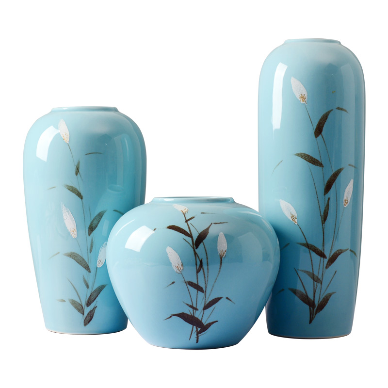 Contracted and I household ceramics creative little fresh Chinese vase lucky bamboo flower arrangement sitting room ground adornment furnishing articles