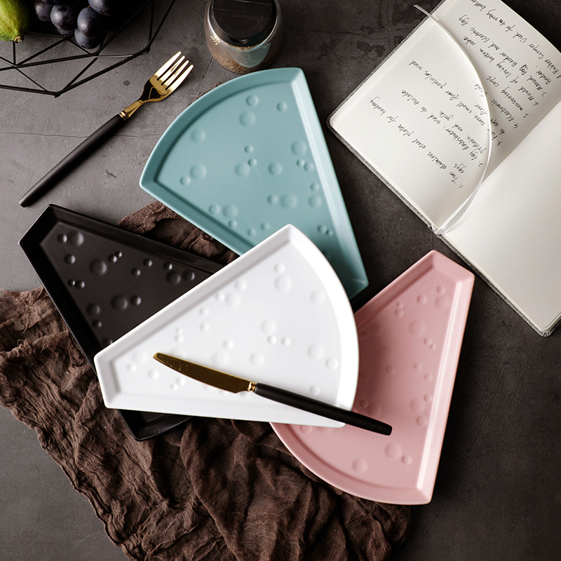 The Nordic idea glaze ceramic plate cheese plate dessert cake pan pizza packing plate western food dish plate