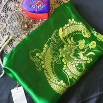 80 s National Silver Award Langzhong silk factory Rainbow brand Silk soft satin green quilt vintage old wedding quilt cover