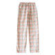 Spring and summer pure cotton gauze thin loose large size couple plaid pajama pants trousers men and women home pants Japanese casual