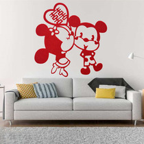Cartoon Mickey Minnie wall stickers car stickers non-woven hi word stickers Wedding room decoration wedding window door K1XJk6eR4
