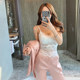 Miss Dong Women's Lace Camisole Women's Outer Wear Sexy 2019 New Short Jacket Miss Dong Women's Lace Camisole Women's Outer Wear Sexy 2019 New Short Jacket