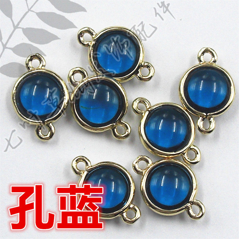 8mm铜包边圆形吊坠挂件双吊连接吊玻璃钻 外径9*14mmdiy发饰配件详情16
