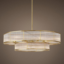 Creative neoclassical round double-layer glass rod original chandelier Luxury personality American villa postmodern chandelier