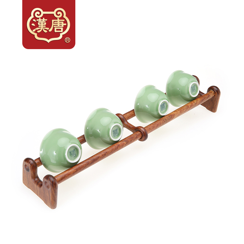 Han and tang dynasties tea tray crossover vehicle glass frame solid wood tea cup home tea sets of kung fu tea accessories