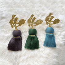 Modern Chinese Greet Guests Pine Pure Copper Wall Hook Living Room Creative Flow Su Hook Boutique Curtain Accessories Metal Wall Hook