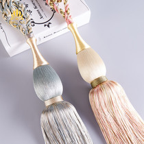 New light luxury curtain buckle hanging ball strap fashion simple hand woven rope Boutique Silk long tassel hanging ear