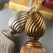 Modern simple antique curtain strap hanging ball creative shell pattern resin hand woven rope tassel hanging ear boutique