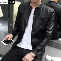 Pickup jacket mens ins tide locomotive clothing 2021 autumn and winter leather jacket jacket young guy standing collar warm jackets