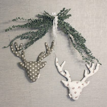 Star Deer Head Pendant in Northern Europe Pendant Flower Polo Dot Pure Cotton Cloth Art Petal Pendant Flag Wall-mounted Adornment New Year Gift