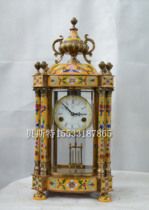 Watch brass Machinery Jingtai Blue Pinch Enamel Pendulum Clock Eurostyle Home Creative Newspaper BELL-LIKE INTER-BOARD FIREPLACE