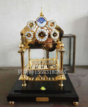 Ball bearing bell Machinery Star-moon Turning Plate Steel Ball Track Sitting Bell Dynamic Ornamental Terrace Clocks Abroad Glass Hood Bench Clocks