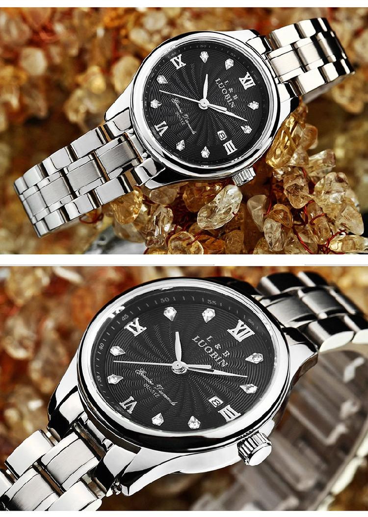 luobin罗宾品牌女表正品 钢带手表女 防水 韩国时尚水钻石英女表_挖券