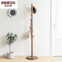 Nordic solid wood hanger floor bedroom living room hanger creative coat rack simple modern light luxury clothes shelf