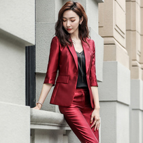 Small suit jacket female 2021 spring new Korean red suit interview formal ol overalls professional suit