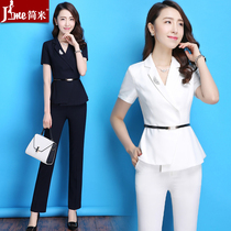 Suit suit women Summer short sleeve professional dress temperament goddess fan dress ol fashion suit interview work clothes