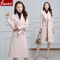2022 winter new womens mid-length woolen coat business suit fashionable slim woolen coat work clothes