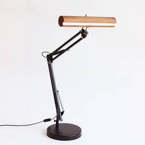 (Long arm Ding lamp)Solid wood table lamp Telescopic industrial wind table lamp LED work lamp Classic wooden lamp