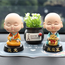 Creative Zen little monk cartoon car shaking head ornament center console interior cute doll decoration gift