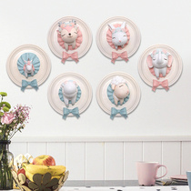 Creative unicorn wall-mounted TV background wall milk tea shop Nordic wall ins decorative girl heart three-dimensional pendant