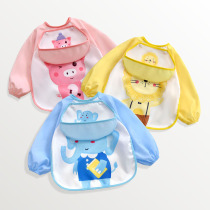 Baby eating blouse Childrens apron bib Waterproof and anti-dirty spring and summer female treasure boy anti-dressing baby protective clothing